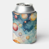 Kleurrijke Bubbles Waterverf Art Blikjeskoeler (Blikje Achterkant)