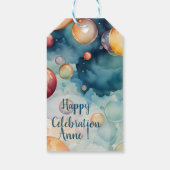 Kleurrijke Bubbles Waterverf Art Cadeaulabel (Achterkant)