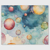 Kleurrijke Bubbles Waterverf Art Cadeaupapier (Vlak)