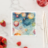 Kleurrijke Bubbles Waterverf Art Servet (Insitu)