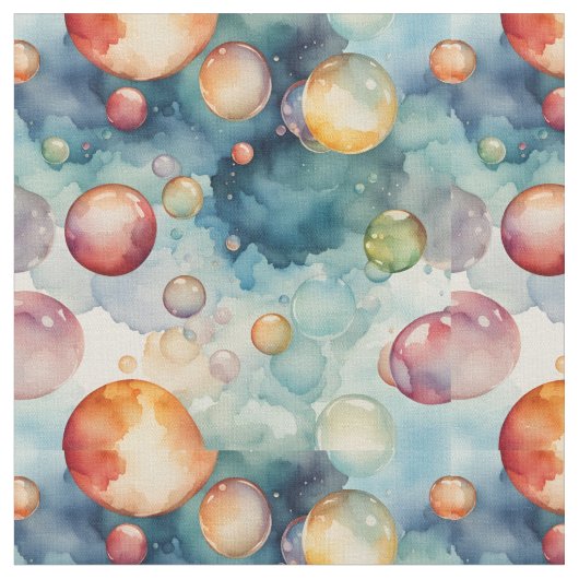 Kleurrijke Bubbles Waterverf Art Stof (Close Up)