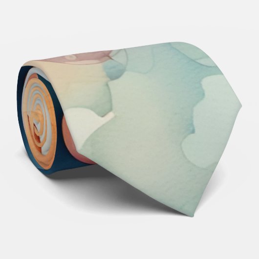 Kleurrijke Bubbles Waterverf Art Stropdas (Opgerold)