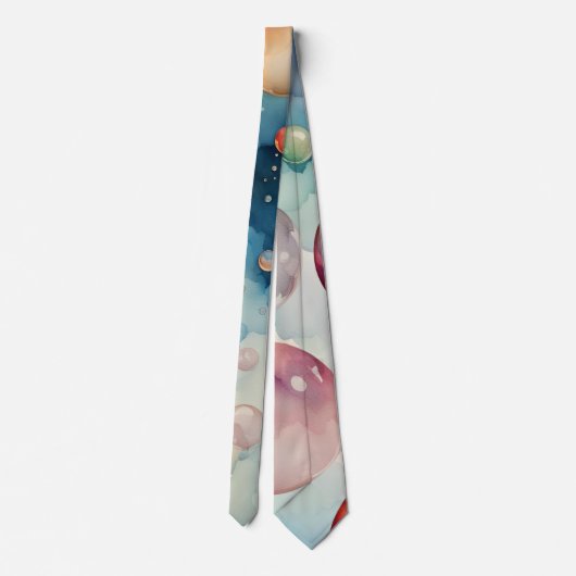 Kleurrijke Bubbles Waterverf Art Stropdas (Achterkant)