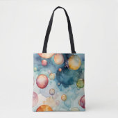 Kleurrijke Bubbles Waterverf Art Tote Bag (Voorkant)