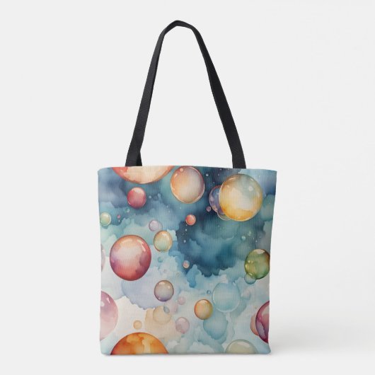 Kleurrijke Bubbles Waterverf Art Tote Bag (Achterkant)
