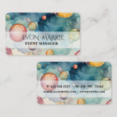 Kleurrijke Bubbles Waterverf Art Visitekaartje (Voorkant / Achterkant)