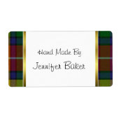Kleurrijke Buchanan Plaid Verpakkingsetiketten Etiket (Voorkant)