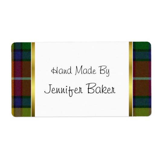 Kleurrijke Buchanan Plaid Verpakkingsetiketten Etiket (Voorkant)