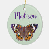 Kleurrijke Buckeye Butterfly Wings Painting Keramisch Ornament (Links)