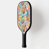 Kleurrijke budgies patroon pickleball paddle (Links)