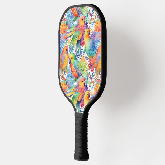 Kleurrijke budgies patroon pickleball paddle (Links)
