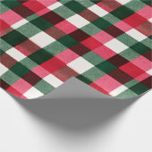 Kleurrijke Buffalo Plaid Kerstmis Cadeaupapier (Hoek)
