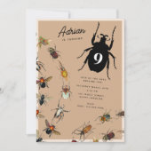 Kleurrijke  Bugs Kevers Kids Verjaardagsfeest Kaart (Voorkant)