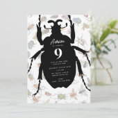 Kleurrijke  Bugs Kevers Verjaardagsfeest Thema Kaart (Staand voorkant)