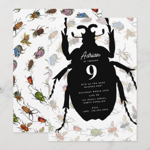 Kleurrijke  Bugs Kevers Verjaardagsfeest Thema Kaart