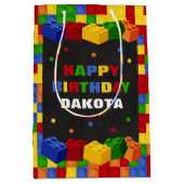 Kleurrijke Build Blocks Jongens Verjaardag Gift Ba Medium Cadeauzakje (Voorkant)
