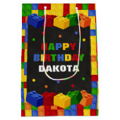 Kleurrijke Build Blocks Jongens Verjaardag Gift Ba Medium Cadeauzakje (Achterkant)