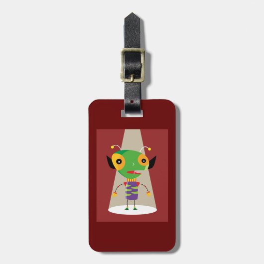 Kleurrijke buitenaardse mier in de schijnwerpers Q Bagagelabel (Voorkant verticaal)