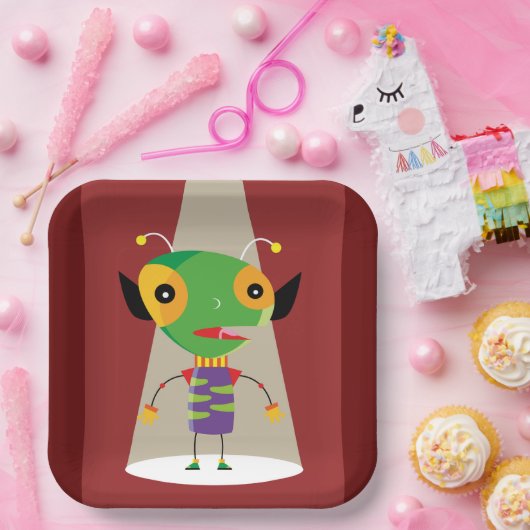 Kleurrijke buitenaardse mier in de schijnwerpers Q Papieren Bordje (Feest)