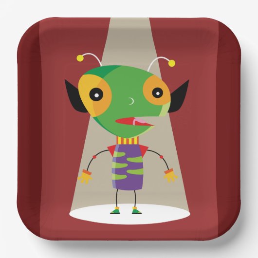 Kleurrijke buitenaardse mier in de schijnwerpers Q Papieren Bordje (Voorkant)