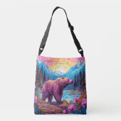 Kleurrijke buitenillustratie crossbody tas (Achterkant)