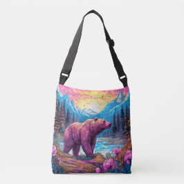 Kleurrijke  buitenillustratie crossbody tas