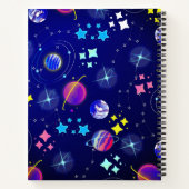 Kleurrijke buitenruimte planeten sterrenstelsel st notitieboek (Achterkant)