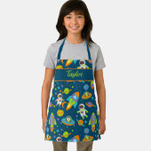 Kleurrijke buitenruimte raket schip astronaut schort (Insitu)