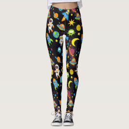 Kleurrijke buitenruimte zwart leggings