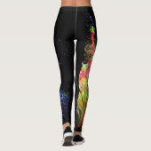 Kleurrijke buitenruimtesonde minimalistische vrouw leggings (Achterkant)