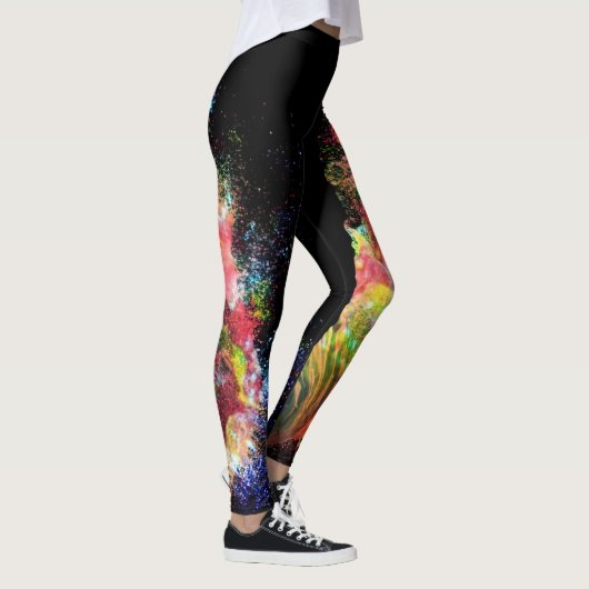 Kleurrijke buitenruimtesonde minimalistische vrouw leggings (Rechts)