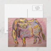 kleurrijke bull pamplona briefkaart (Voorkant / Achterkant)