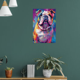 Kleurrijke Bulldog Art Poster