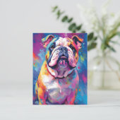 Kleurrijke Bulldog Briefkaart (Staand voorkant)