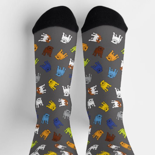 Kleurrijke Bulldog hond regenboog gemengde ras Sokken (Top)