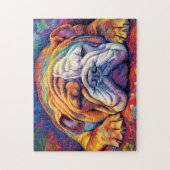 Kleurrijke Bulldog slapen Legpuzzel (Verticaal)