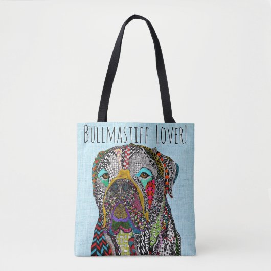 Kleurrijke Bullmastiff Lover Canvas tas (Voorkant)