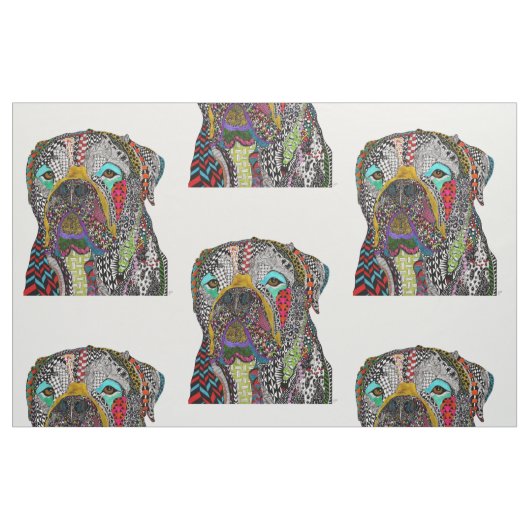 Kleurrijke Bullmastiff stof (Fat Quarter)