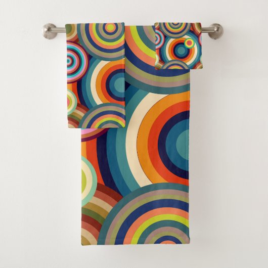 Kleurrijke Bullseyes Bad Handdoek (Insitu)