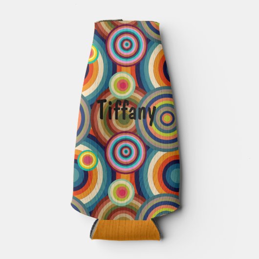 Kleurrijke Bullseyes Flesjeskoeler (Voorkant)