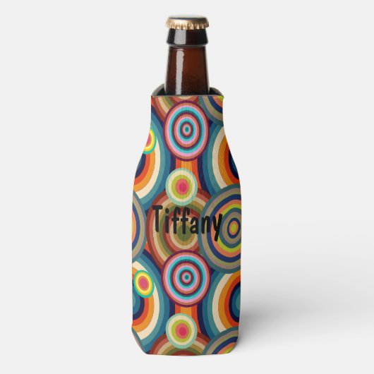 Kleurrijke Bullseyes Flesjeskoeler (Fles Voorkant)