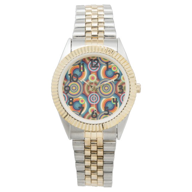 Kleurrijke Bullseyes Horloge (Voorkant)