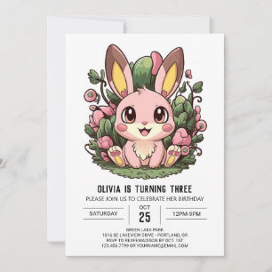 Kleurrijke Bunny Digitale Verjaardag Kaart