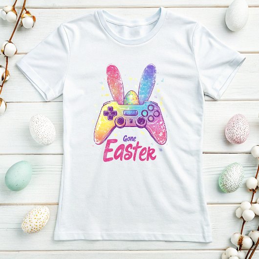 Kleurrijke Bunny Gaming Controller T-shirt; Gamer  T-shirt