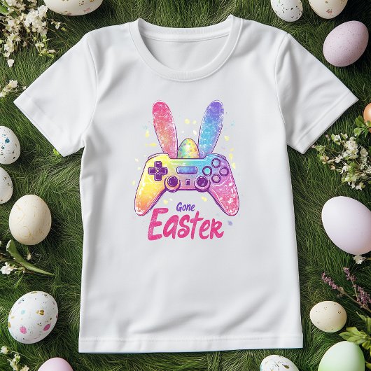 Kleurrijke Bunny Gaming Controller T-shirt; Gamer  T-shirt