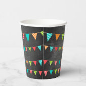Kleurrijke Bunting Flags Chalkboard Verjaardagsfee Papieren Bekers (Rechts)