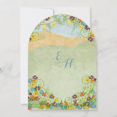 Kleurrijke Bunting Pennant Swirly Floral Bruiloft Kaart (Achterkant)