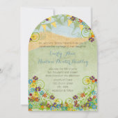 Kleurrijke Bunting Pennant Swirly Floral Bruiloft Kaart (Voorkant)