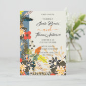 KLEURRIJKE BURNT BLUE BOHO FLORAL KAART (Staand voorkant)