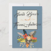 KLEURRIJKE BURNT BLUE BOHO FLORAL KAART (Achterkant)